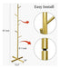 Jolitac Modern Metal Coat Rack in Gold - Independent 7 Hooks 3