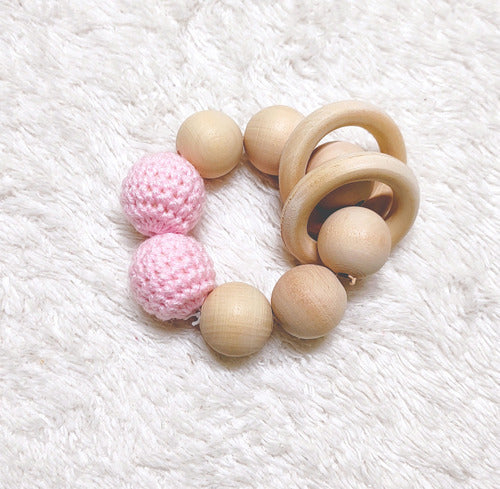 Micaela Crochet Wooden Crochet Rattle Bracelet Montessori Toy 3