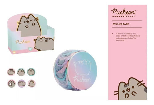 Washi Stickers Mooving Pusheen Redondos 1