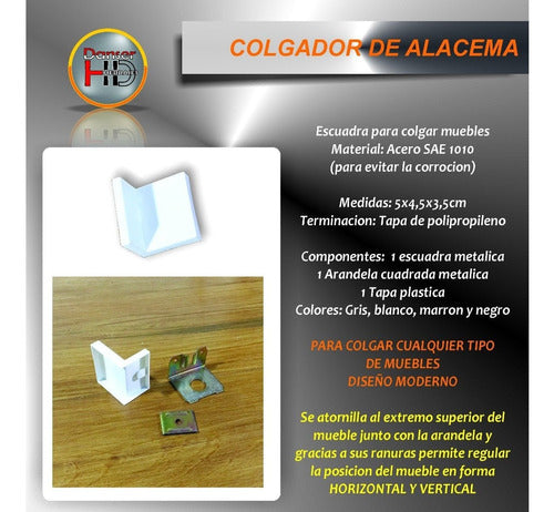 Escuadra Colgador Alacena Y Muebles Regulable Blanco X10 5