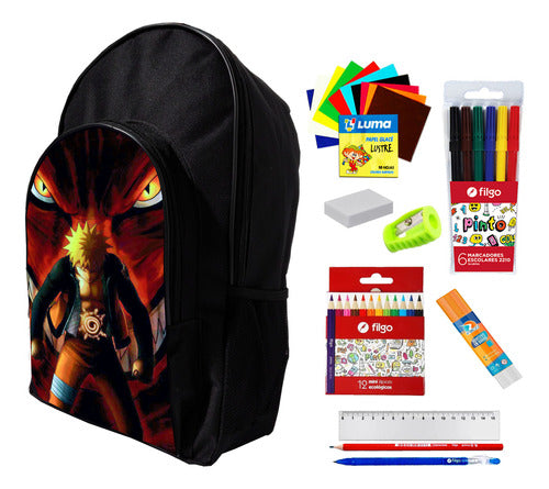 Super Combo Backpack + Naruto School Supplies #520 0