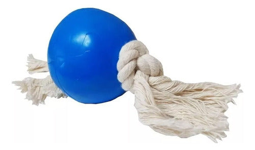 Shopfinity Solid Rubber Ball with Rope Dog Chew Toy 4