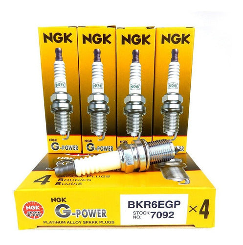 NGK Kit X4 Bujías BKR6EGP Platino Corsa 1.6 16V 1994/2002 0