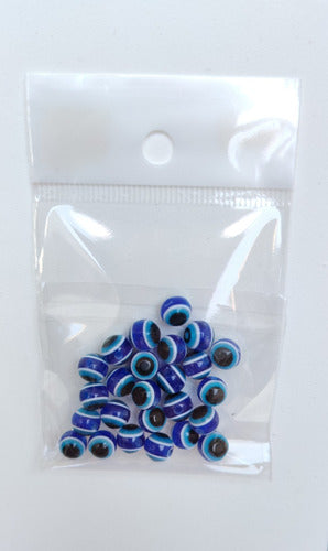 Turkish Evil Eye Beads 6mm Round Pass-Through x 20 Units 2