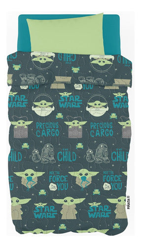 Piñata Star Wars Comforter Set + Baby Yoda 1 1/2 Bed Sheets 5