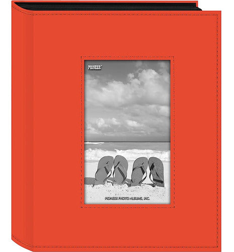 Pioneer Sewn Leatherette Frame Photo Album, Bright Orange 0