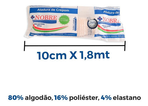 Atadura De Crepom Faixa Curativo 10 Cm X 1,8 Mt Com 12 Rolos 1