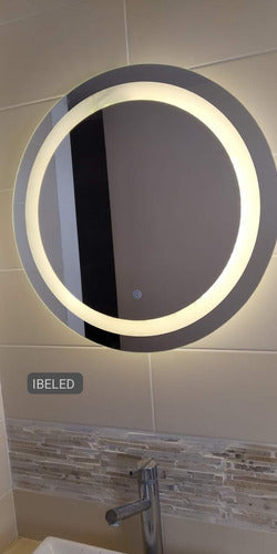 IBELED Round LED Bathroom Mirror Digital Smart Touch - 60cm 5