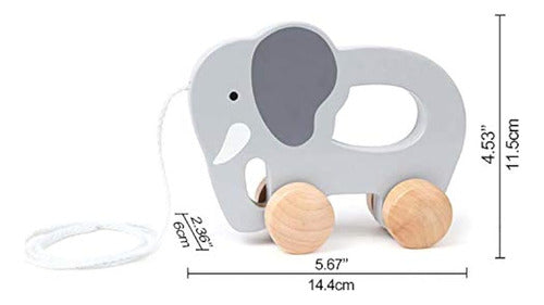 Hape Elephant Wooden Push And Pull Toy For Small Children 2