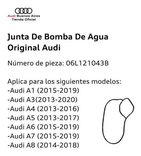 Water Pump Gasket Audi Q8 2020 to 2021 1