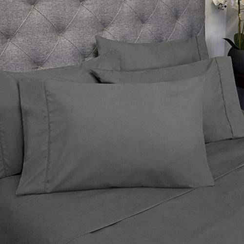 Sweet Home Collection 6-Piece Sheet Set - Gray 0