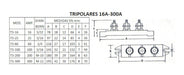 TEA Bornera Fija Baquelita Tripolar 200a M-10 380v T3-200a 1