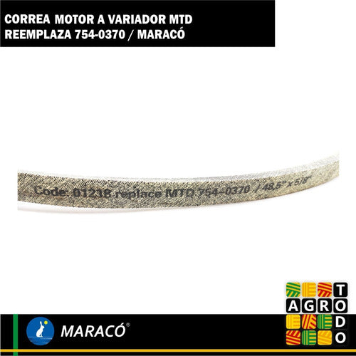 Correa Kevlar Motor A Variador Mtd Código Rem-754-0370 01218 1