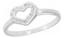 Joyería Piriz Silver Heart Ring with Zirconia 0