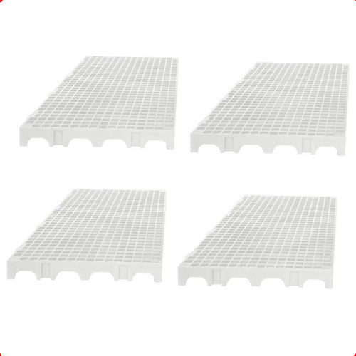 Kit 4 Estrado Piso Pallet Plástico Resistente 25x50 Branco 0