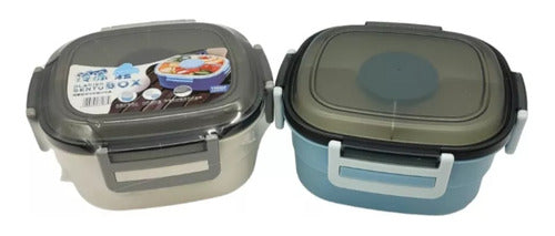 Bazar Digital Lunch Box Square 3 Divisions with Refrigerant Gel and Sauce Container 0