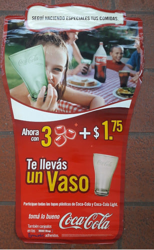 Coca Cola Poster Promocion Vasos Esmerilados Año 2006 0