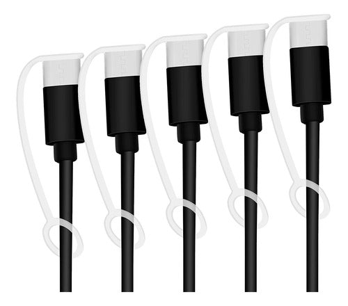 PortPlugs Set of 5 USB-C Cable Caps - Transparent 1