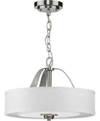 Progress Lighting Kene Collection Brushed Nickel Two-Light Semi-Flush Convertible 2