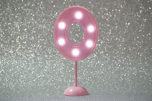 LED Lighted Number 0 for Cake Decoration - Luminous Pink Cake Topper 2