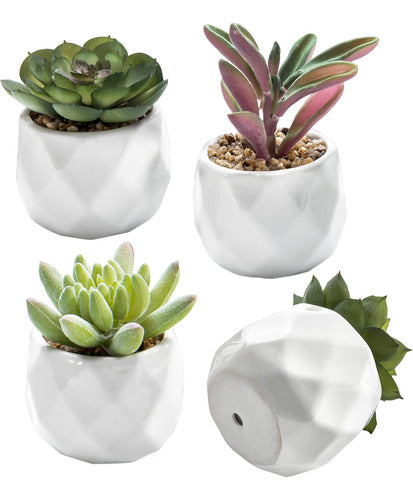 MyGift Artificial Succulents Miniature, Indoor Plants 4 1