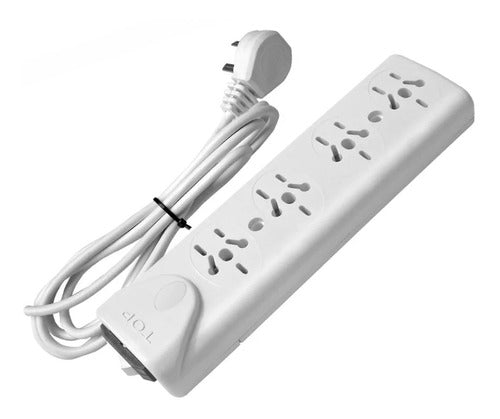 LUXONO Top Power Strip with 4 Outlets and Switch, 5 M Cable - Pack of 10 1