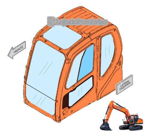 Vidro Janela Traseira Escavadeira Doosan Dx225lc 903-00071a 1