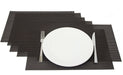 Black Deco Set of 6 Individual Place Mats in Brown Rafia 1