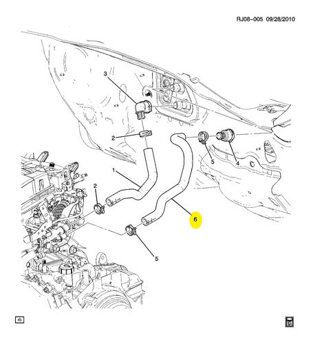 Heater Hose Outlet Chevrolet Sonic 2012/2015 1