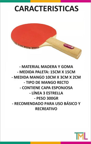 Sensei 3 Star Table Tennis Paddle 2