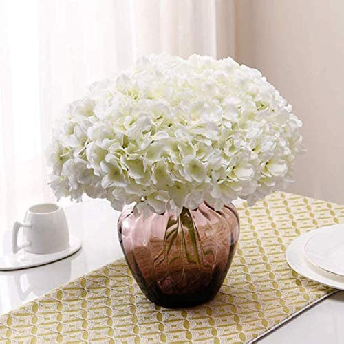 Tifuly Hortensia Flor De Seda Blanca 12 Cabezas Cabeza De Fl 4