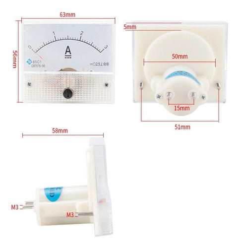 C Medidor De Painel De Corrente Analógica 0-100ma 1