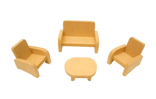 Puntitos Carpintería Juego Living Casa Muñecas Mini MDF Niños/as Jugar 0