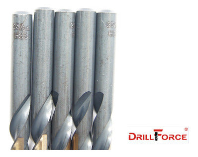 DRILLFORCE 25/64 Pulgadas Negro Y Oro Alta Velocidad Acero Jobber Broca 4