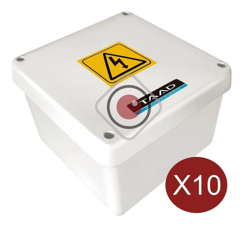 Taad Pack X10 Waterproof Junction Box PVC CCTV Balun 90x90x75mm 1