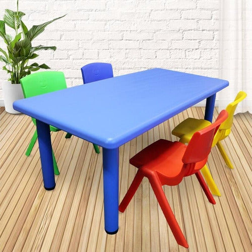 Mesa Rectangular + 4 Sillas / Varios Colores Infantil Niños 1