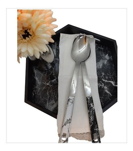 Stainless Steel Spoon 37 cm | Marble 4