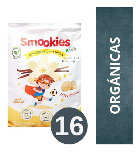 Smookies Organic Vanilla Cookies Pack of 16 x 120g 0