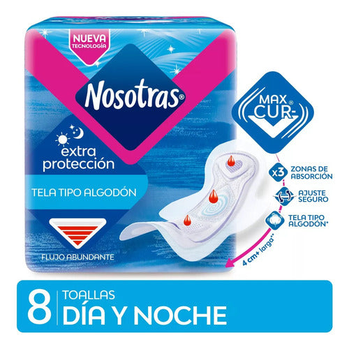 Nosotras Toallitas Femeninas Extra Proteccion Kit X 30 Pack 0