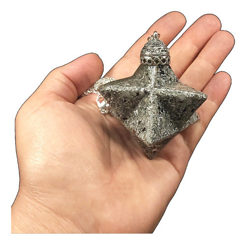 Orgon Merkaba Tetrahedral Star Pendant with Tourmaline and White Quartz - Protection 2