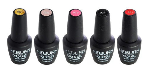 Heburn Kit X5 Esmaltes Semipermanentes Gel On-off Manicuria 0