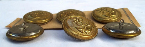 Botones De Bronce Militar Naval Ancla Armada Varias Medidas. 1