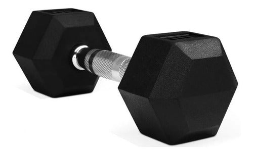 JLM FITNESS Hexagonal Chromed Dumbbell 7.5 Kg - Rubber Coated 0