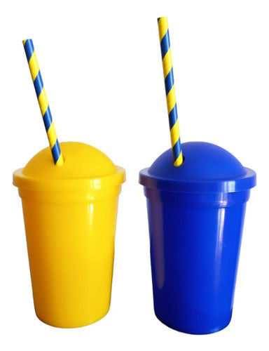 Milkshake Cups Souvenirs with Colorful Straws X 40 Units 3