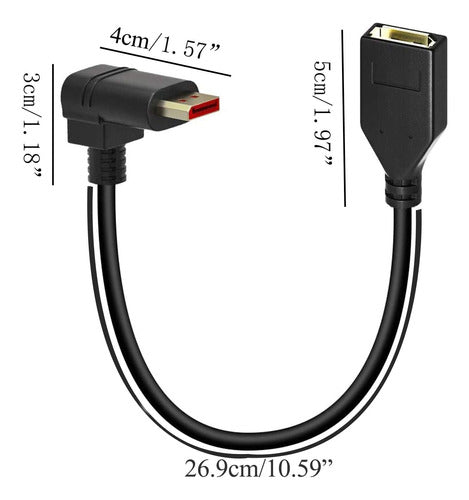 Alyydbg DisplayPort 1.4 Extension Cable 90 Degree Angle Male to Female 6