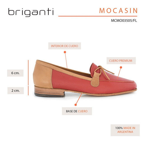 Briganti Mocasin Chatita Mujer Cuero Zapato Mcmo03505 5