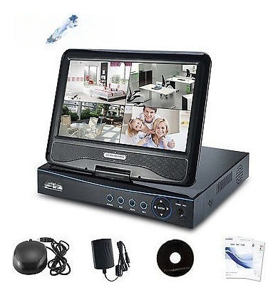 Sannce 10.1" LCD Monitor 720p 4CH DVR NVR HVR 3 in 1 0