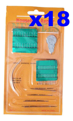 MING Set of 18 Assorted Needle Packs with Threader 1