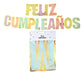 Guirnalda Banderin Feliz Cumpleaños Color Pastel Y Dorado 0