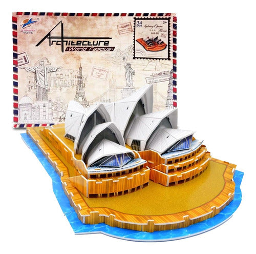 Puzzle 3d De Arquitectura 34 Piezas Juego De Mesa Sidney 0